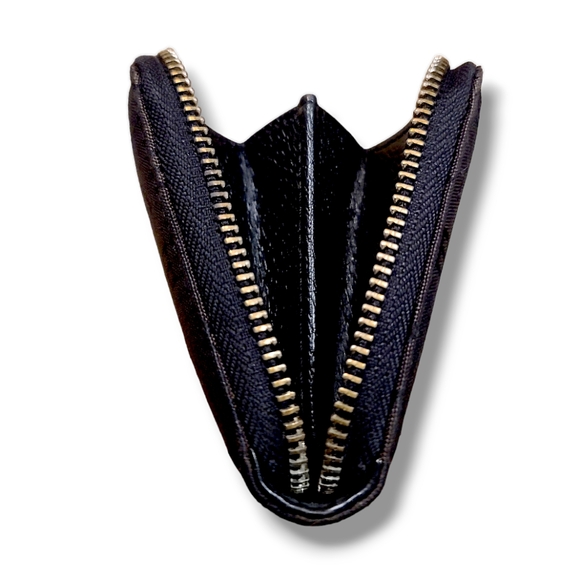 BVLGARI Authentic Black Canvas Zip Around Wallet - Picture 10 of 15